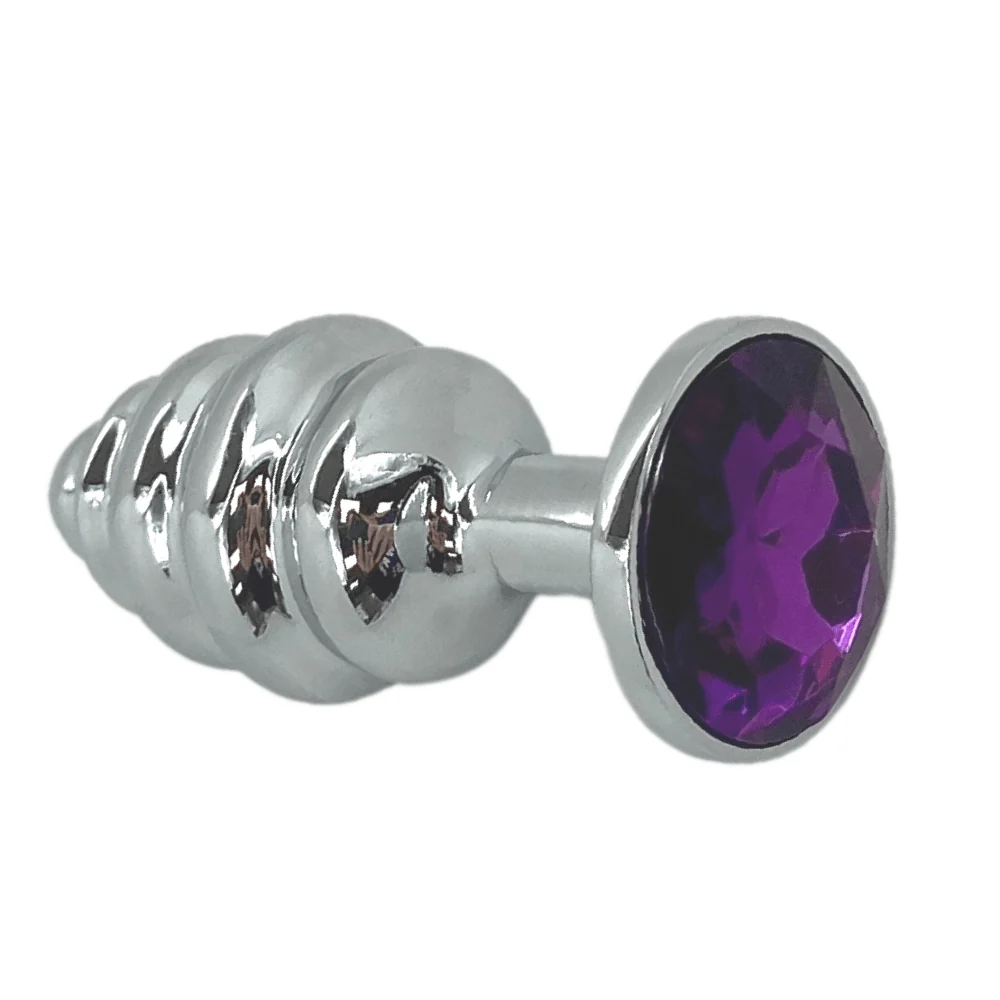 Jewel Metal Booty Plug - Rippled for Intense Sensations!