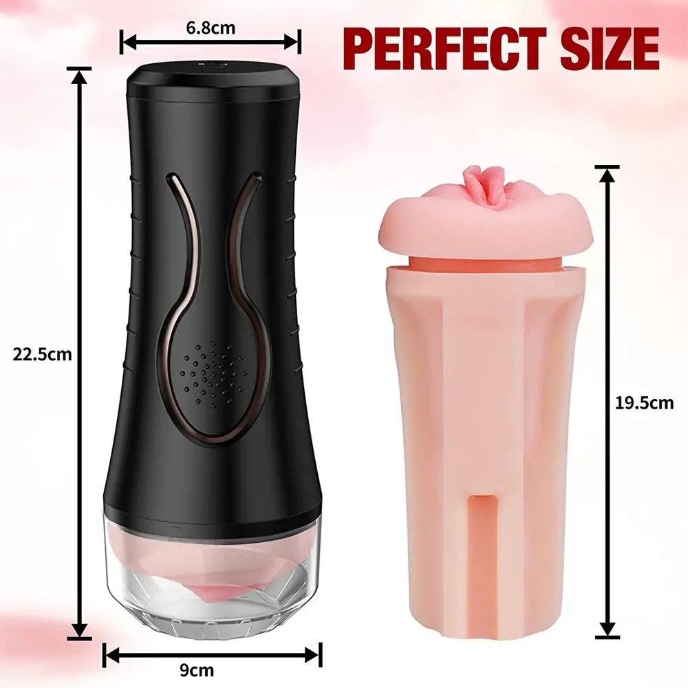 Cock Milking Sexual Stamina Training Unit - Vibrating Handheld Squeezable Textured Fleshy Vagina