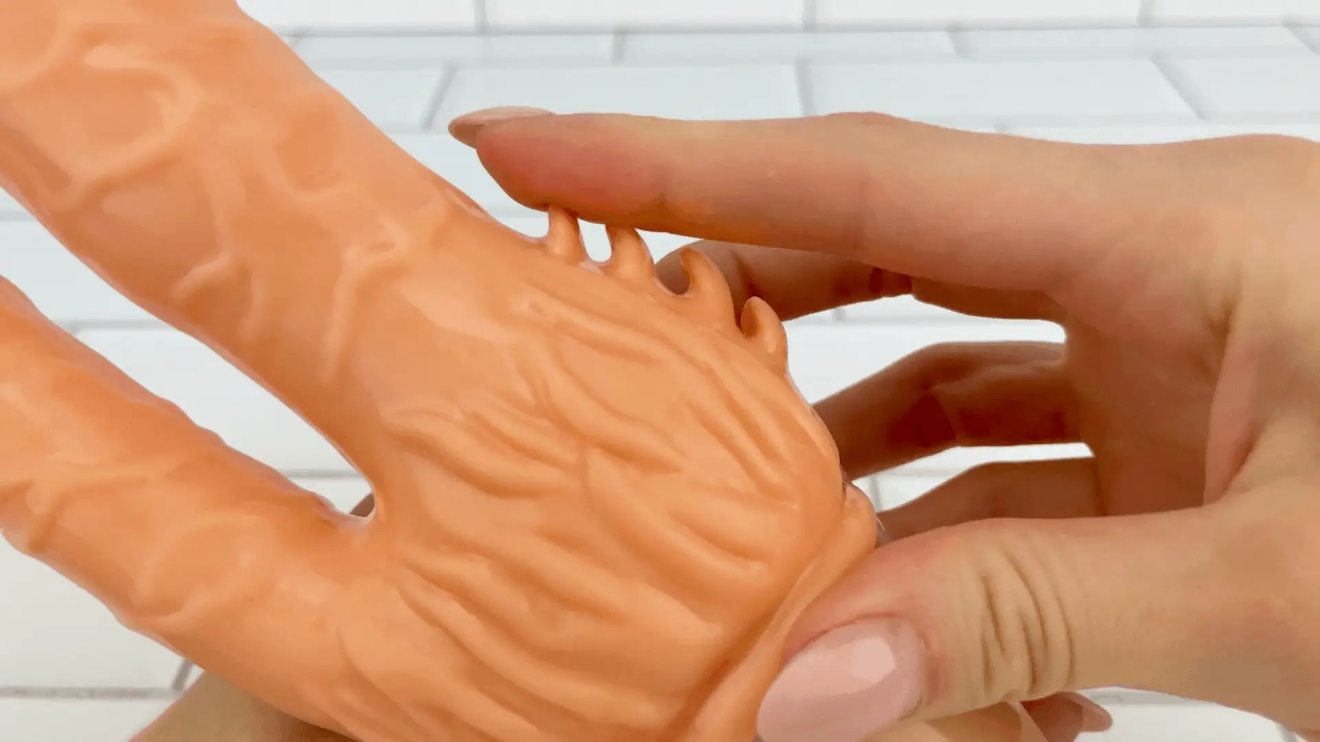 Clit Stimulating Dual Penetration Vibrating Dildo