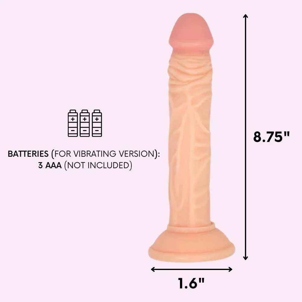 Mr. Real Skin Best-Selling #1 8.5 Inch Vibrating Suction-Cup Dildo