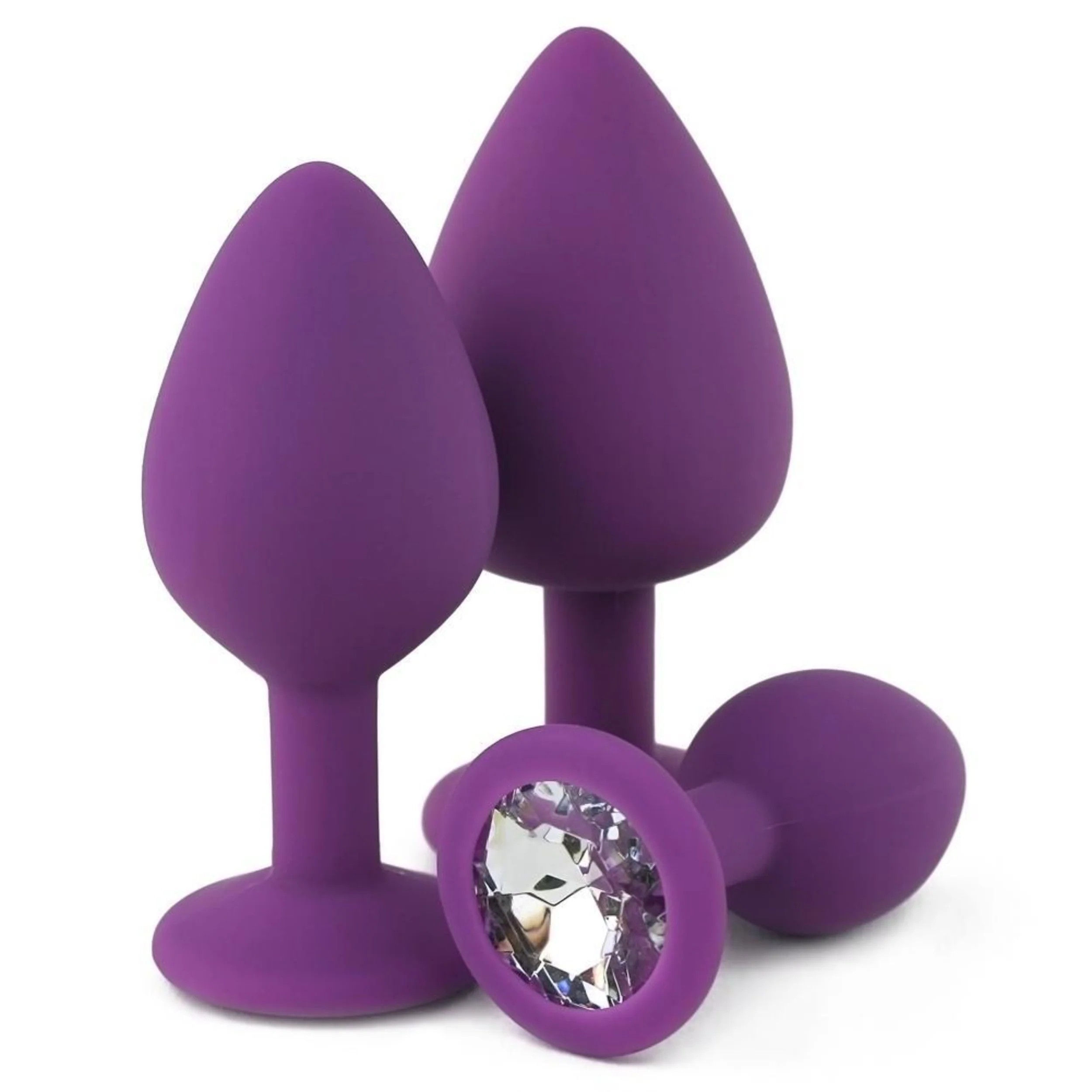 Silicone Jeweled Anal Plug - Available In 3 Sizes!