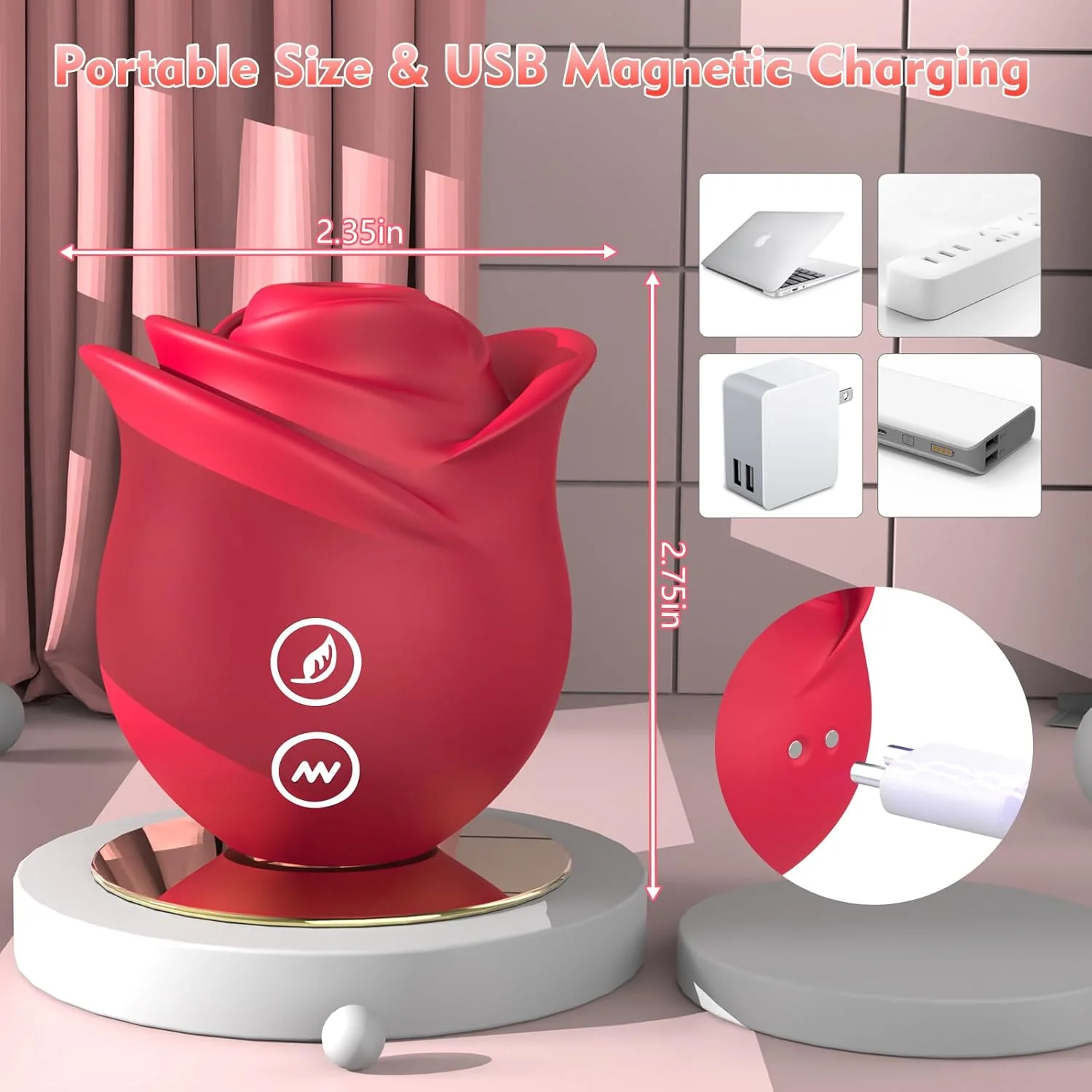 Interactive Rose Clitoral Suction Vibrator – App Remote, Powerful for The Price, Easy to Store