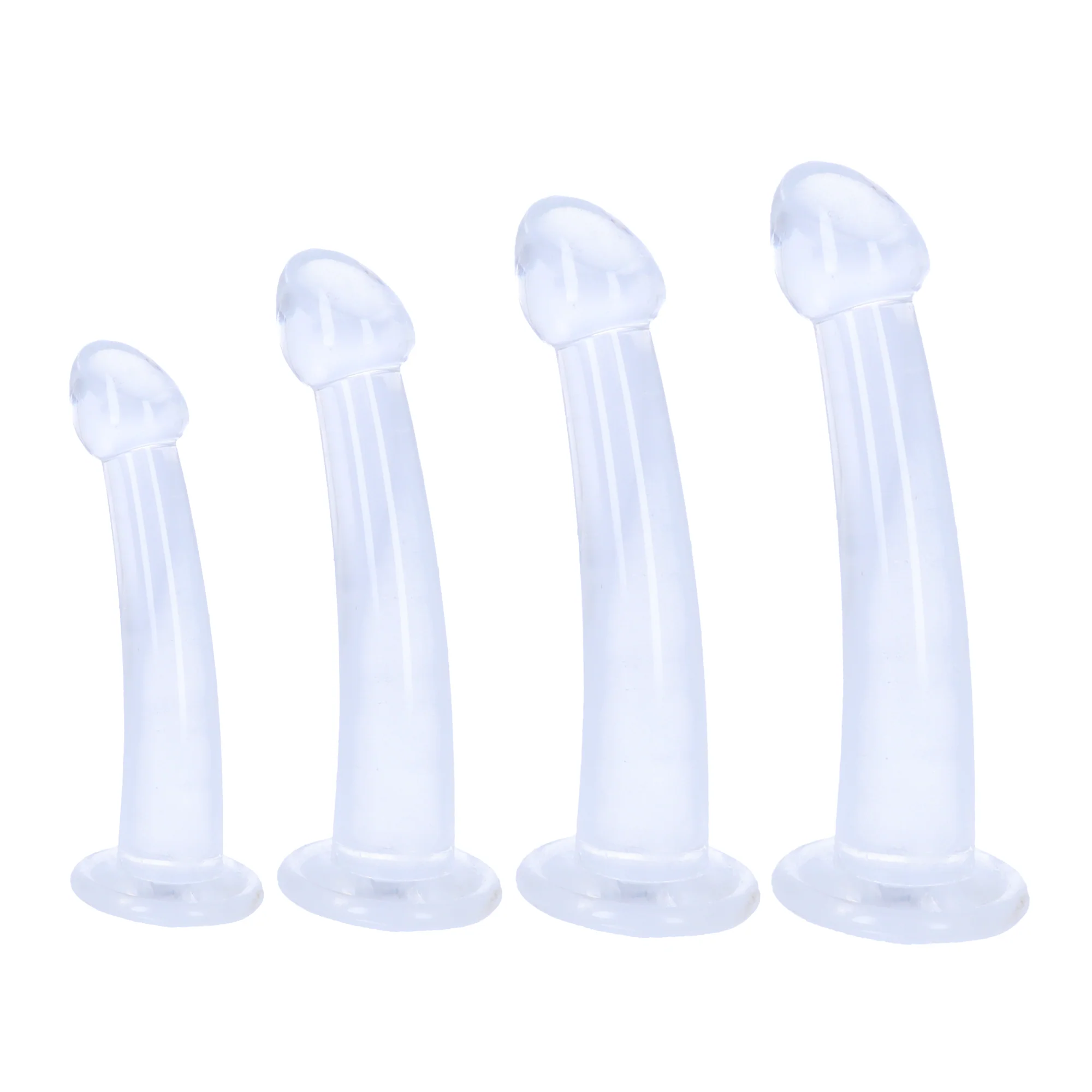 Curved G-Spot / P-Spot Penetration Jelly Dildo - 4 Different Size Options!