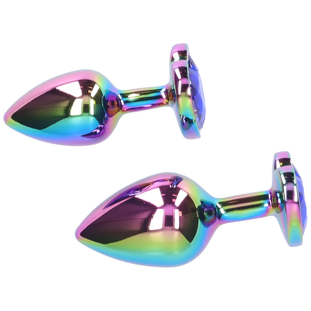 Premium Rainbow Metal Anal Plug for Muscle Control