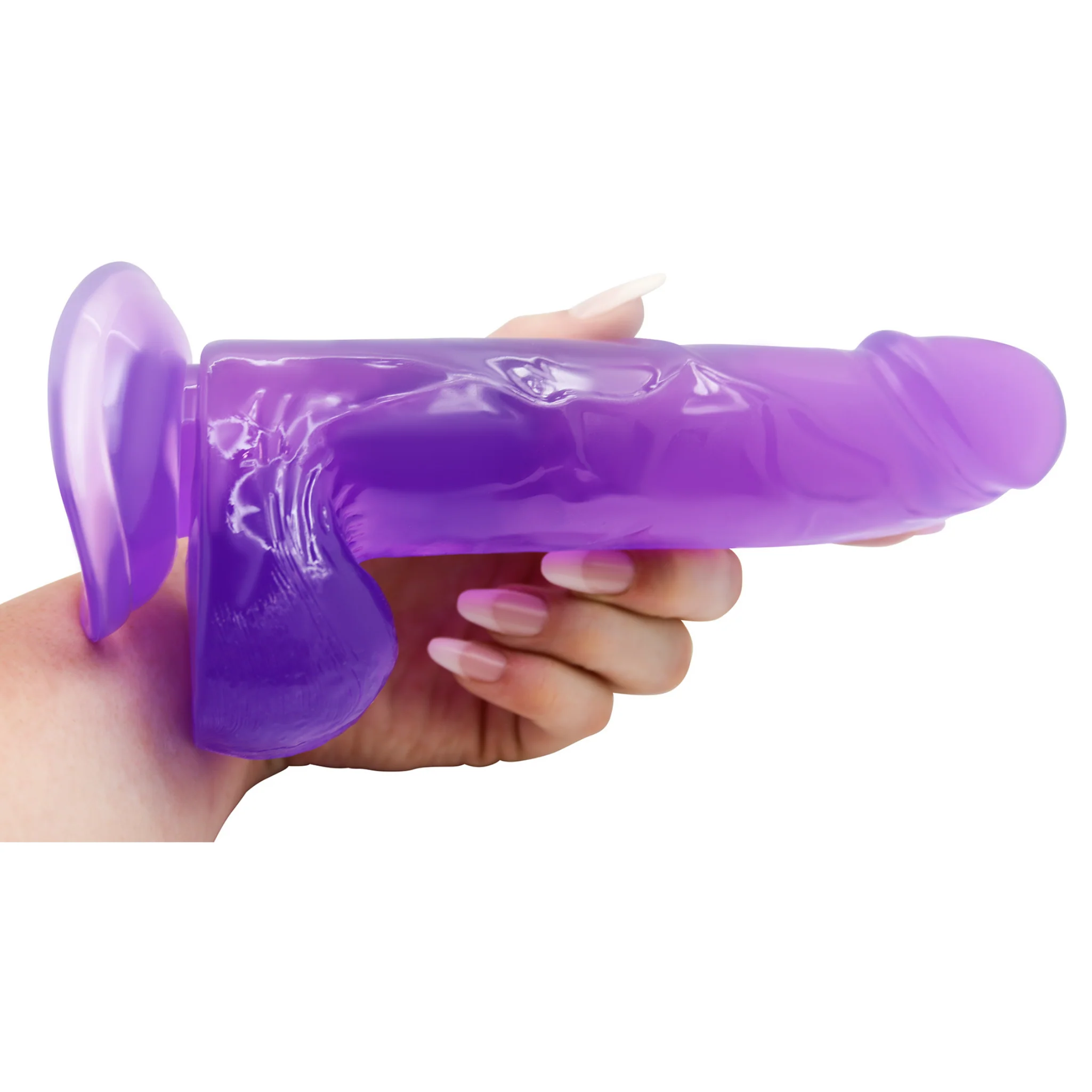 Long & Thick Ultra Veined Jelly G-Spot Dildo With Balls