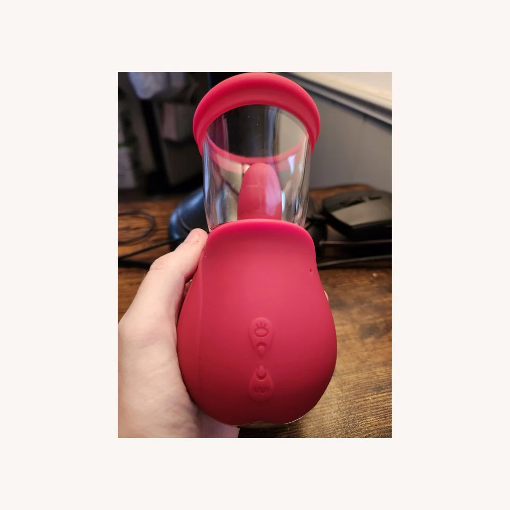 Rose Tongue Pump – Clit & Nipple Stimulator, 5 Lick + 4 Sucking Modes, Quiet & Easy Clean