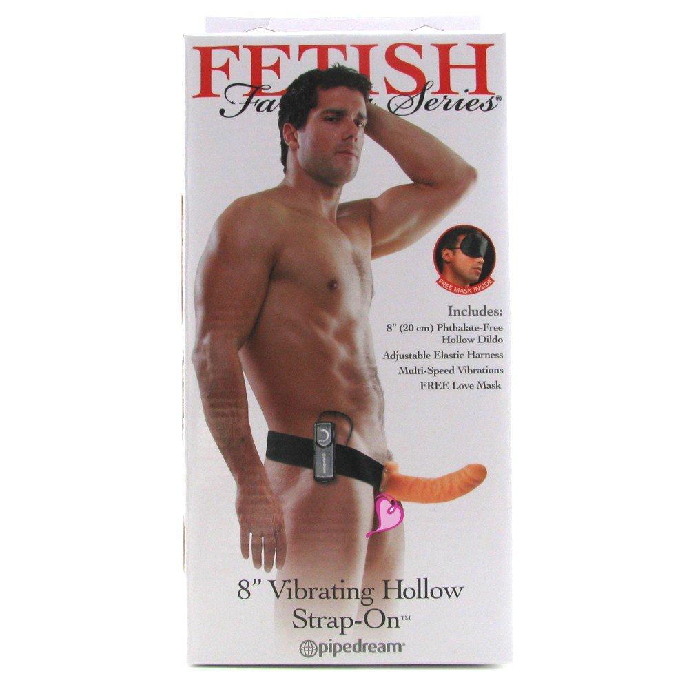 8 Inch Vibrating Hollow Strap-On