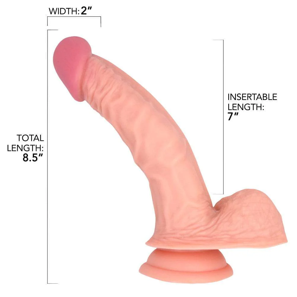 Pink B.O.B. 8 Inch Curved Vibrating Dildo
