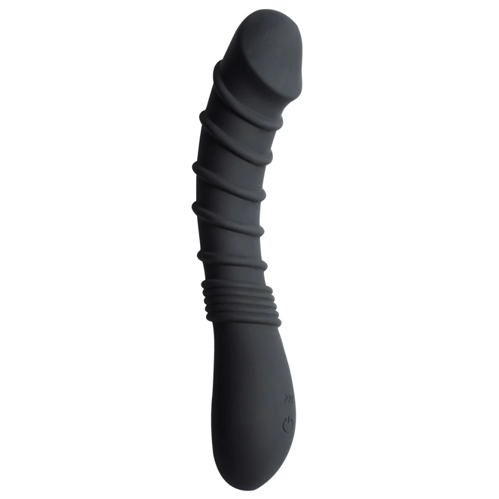 Ringed Silicone Vibrating Power Dildo: Mind Blowing G-Spot & P-Spot Orgasms!