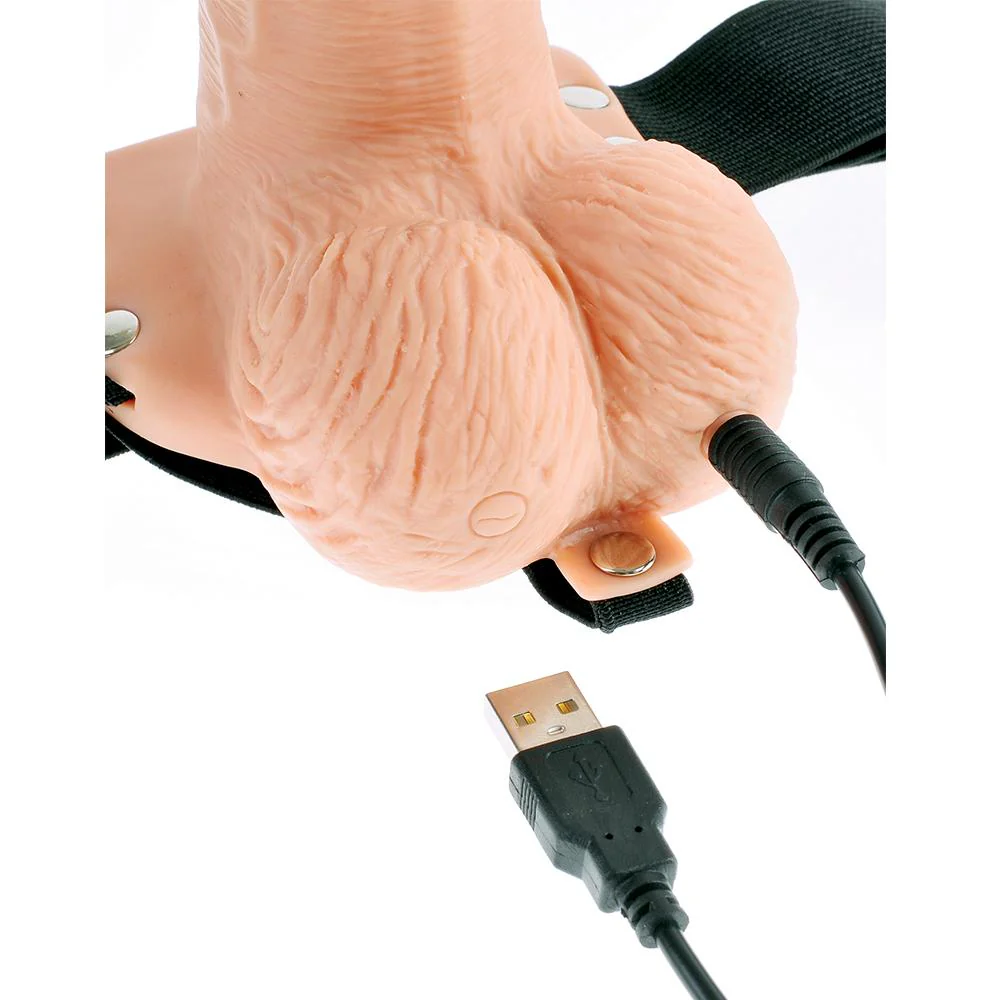 Fetish Fantasy 6 Inch Hollow Vibrating Strap-On with Remote