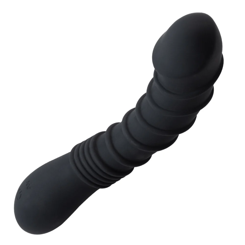 Ringed Silicone Vibrating Power Dildo: Mind Blowing G-Spot & P-Spot Orgasms!