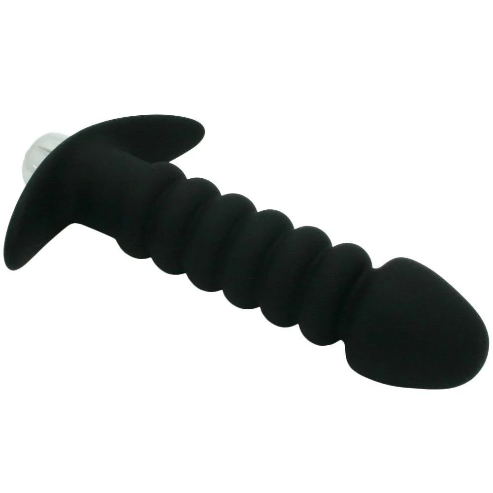 Vibrating Silicone Butt Plug - It's Rippled!