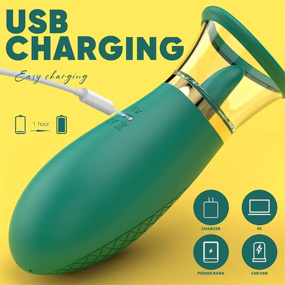 SCIONESS - 3 Sucking 9 Licking Modes Foreplay Tongue Vibrator Nipples Clit Sucker (≤40 dB)