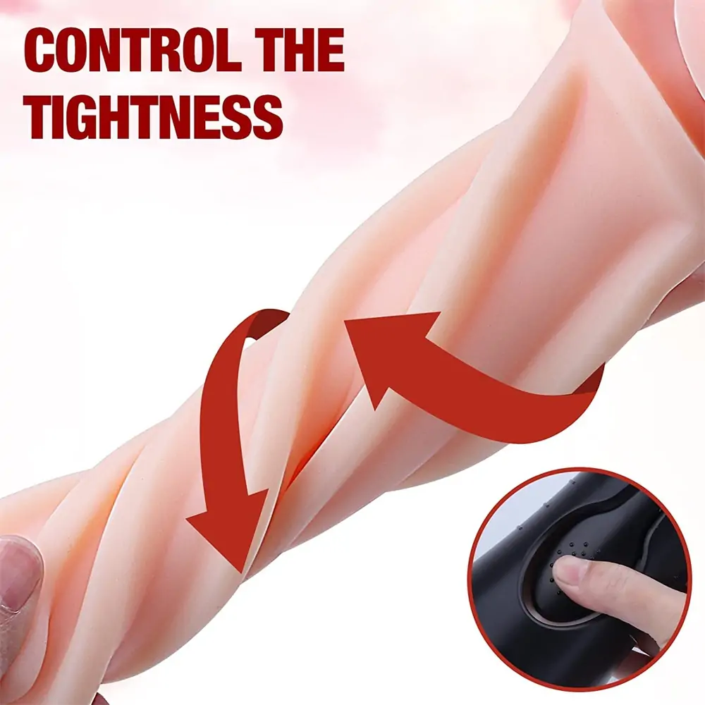 Cock Milking Sexual Stamina Training Unit - Vibrating Handheld Squeezable Textured Fleshy Vagina