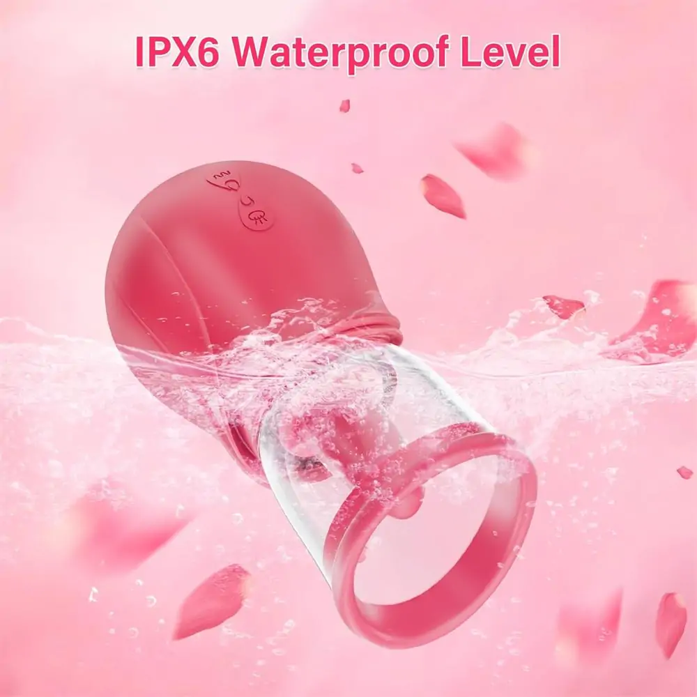 Rose Tongue Pump – Clit & Nipple Stimulator, 5 Lick + 4 Sucking Modes, Quiet & Easy Clean