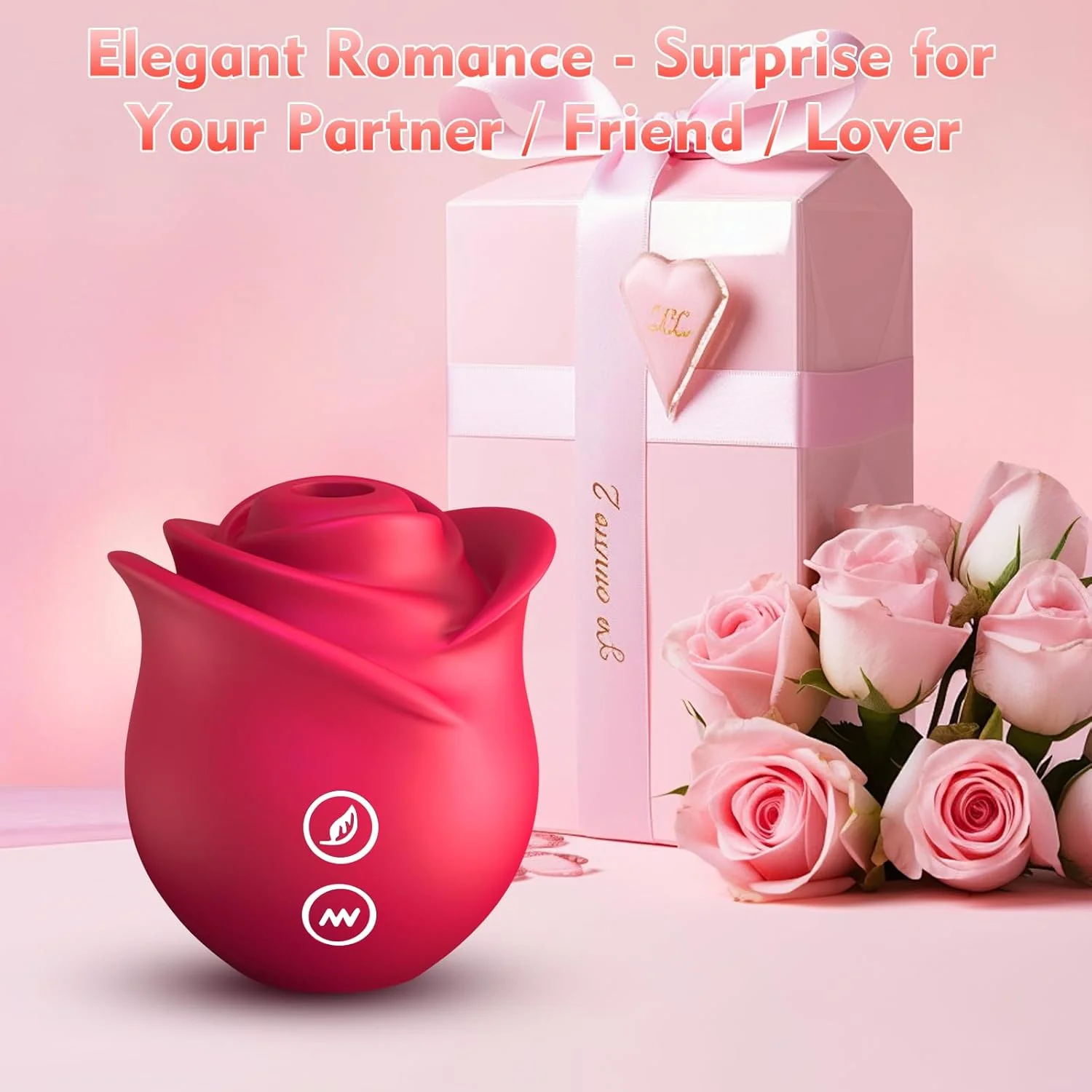 Interactive Rose Clitoral Suction Vibrator – App Remote, Powerful for The Price, Easy to Store