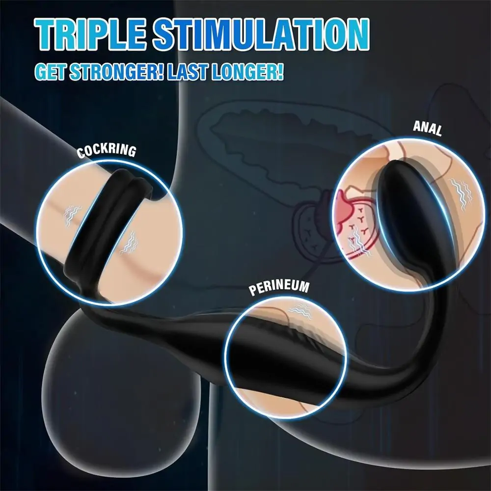 Ballbusting Slapping Vibrating Cock Ring Taint Stimulator with Mini Bullet 2.2 Inch (<45 dB)