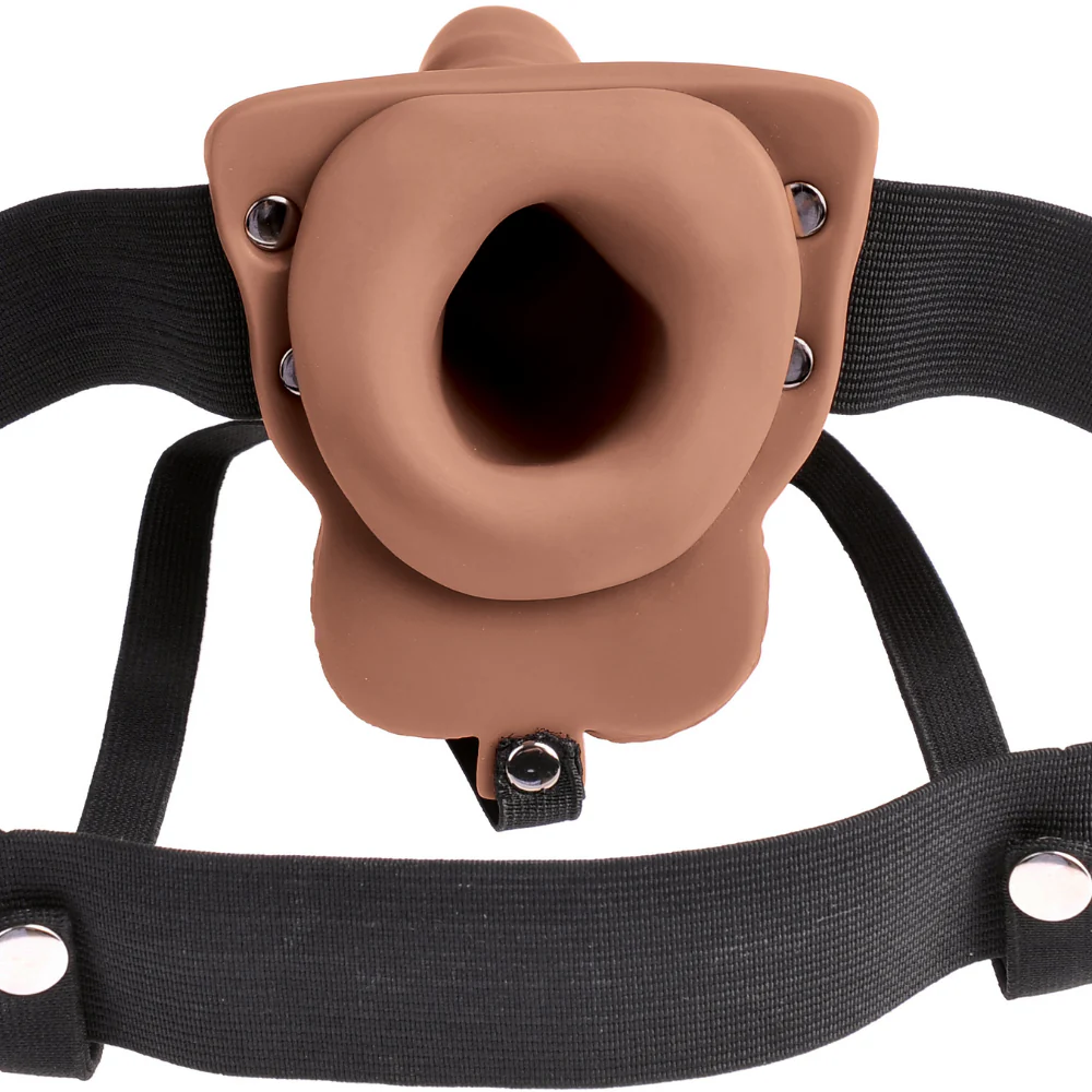 Rechargeable Vibrating Hollow Strap-On With Balls