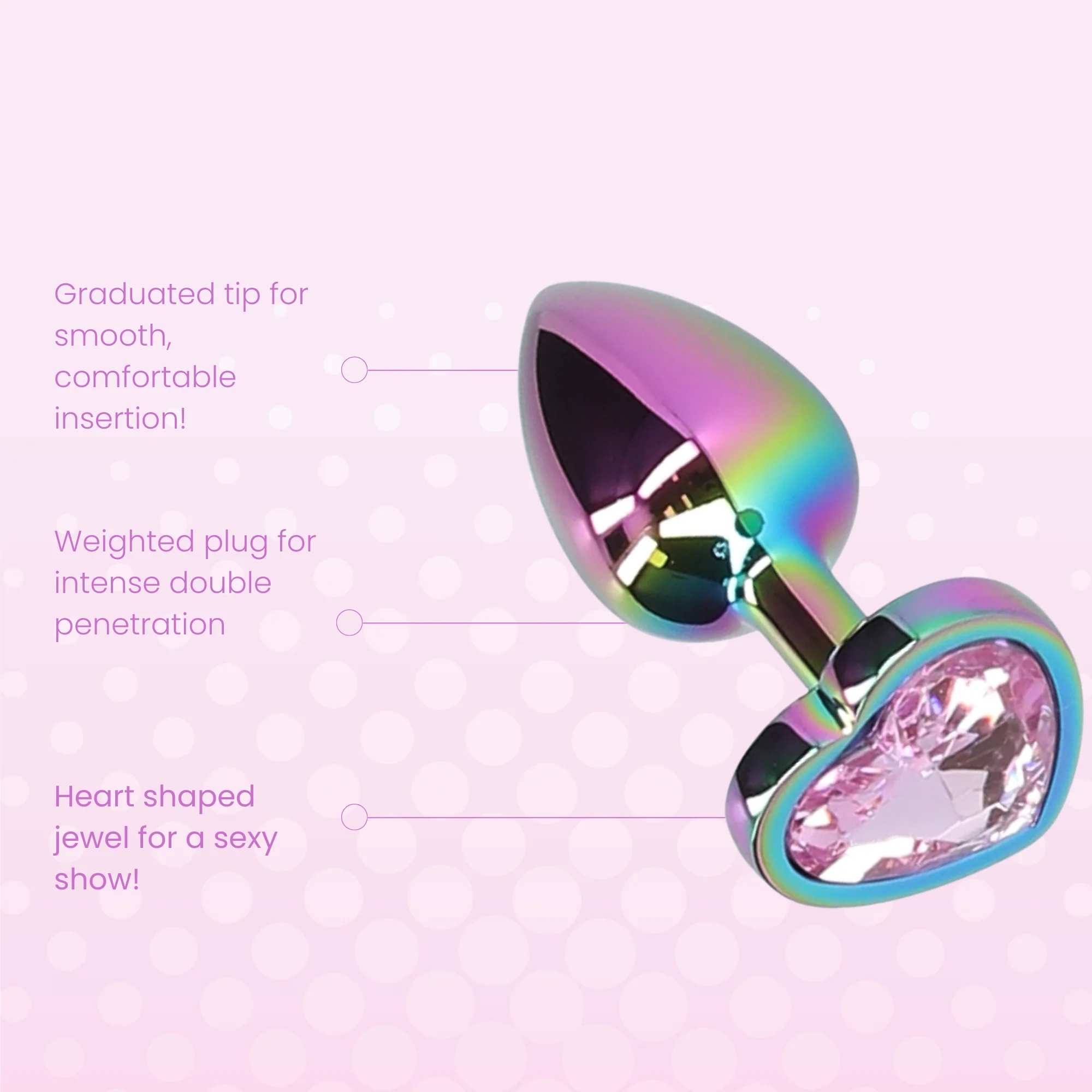 Premium Rainbow Metal Anal Plug for Muscle Control