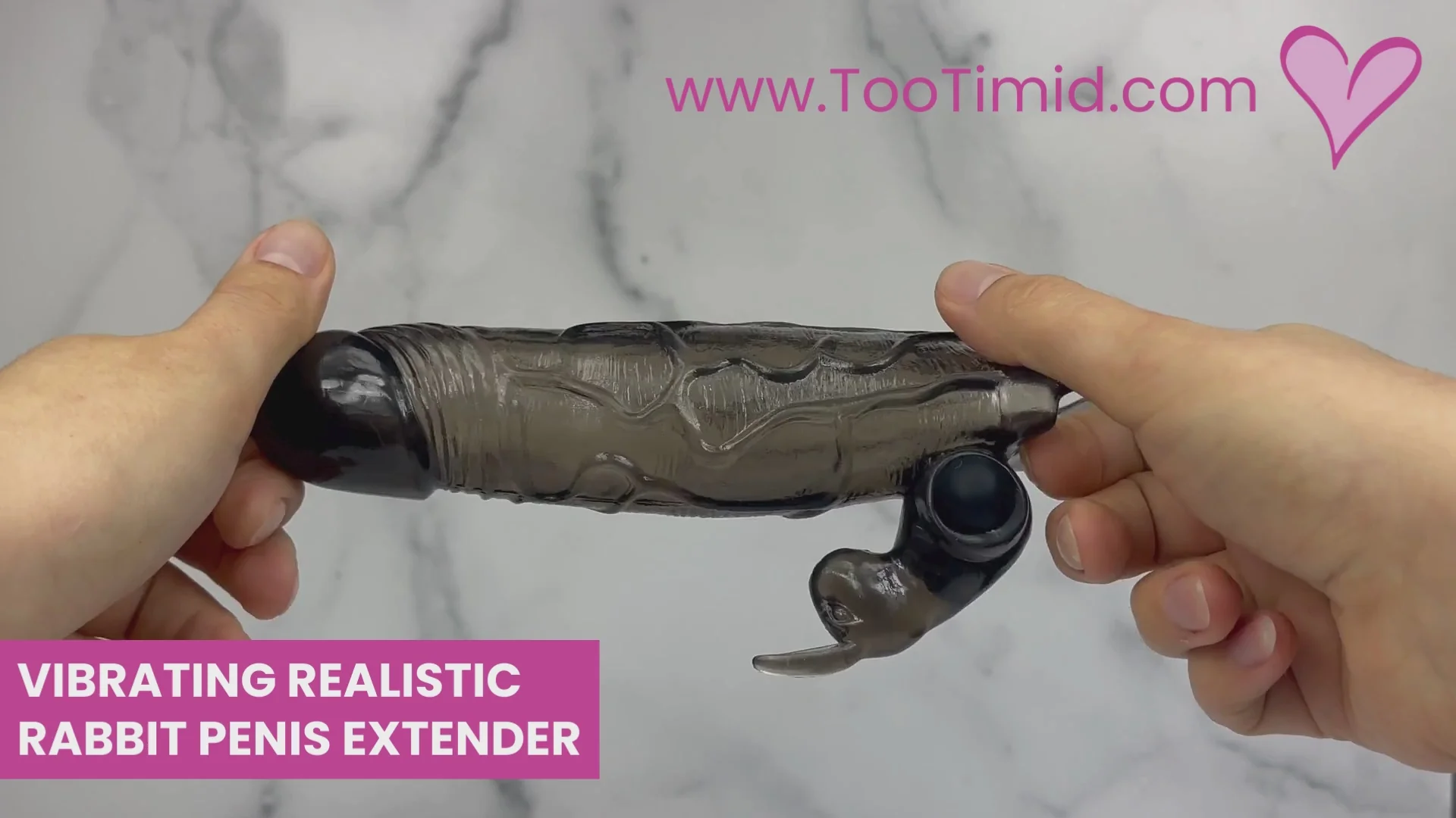 Vibrating Realistic Rabbit Penis Extender - Gain 1 Inch of Length!
