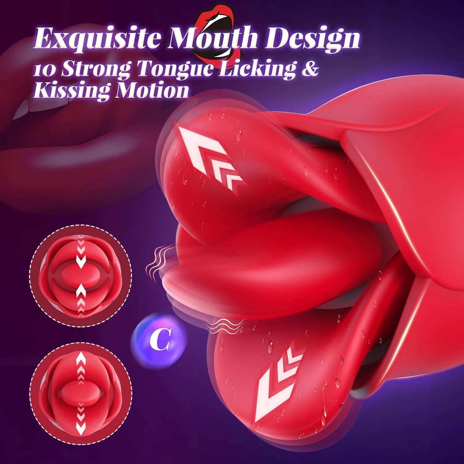 4-in-1 Rose Clitoral Stimulator – Tongue Licking, Kissing Flapper, Dual-End, Powerful & Discreet #Pussy From Behind #Rimming