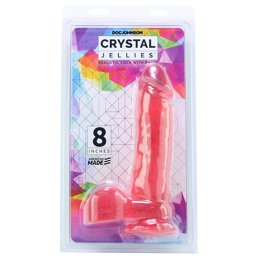 Crystal Jellies Realistic Ballsy Cock - Suction Cup Dildo!
