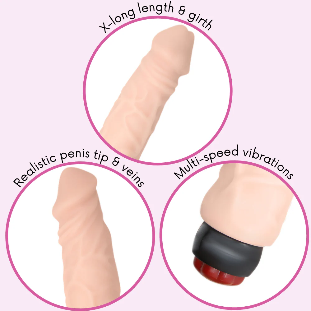9 Inch Ultra Veined Vibrating Dildo
