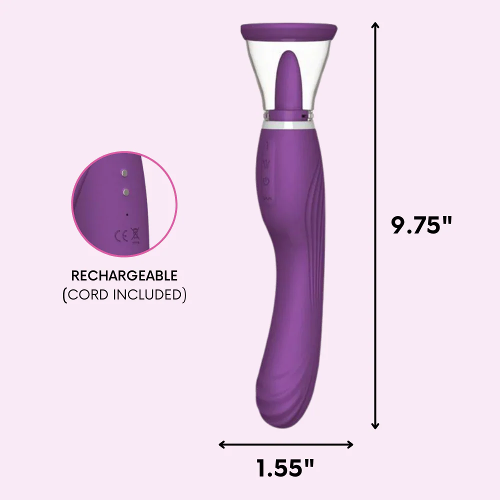 Ultimate Tongue Licker - Powerful Dual-Ended Vibrator & Sucking Tongue!
