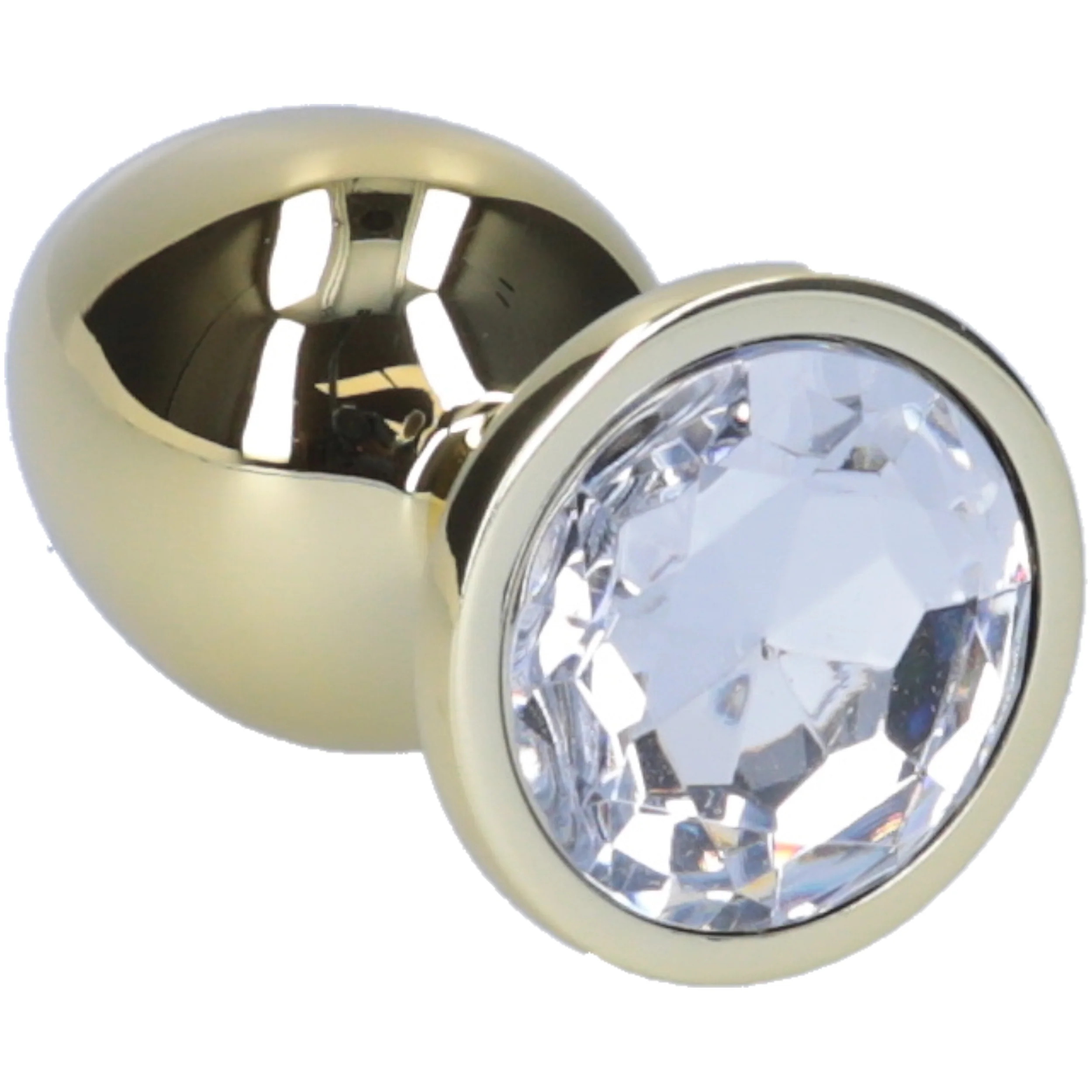 Gold Metal Butt Plug With Jewel