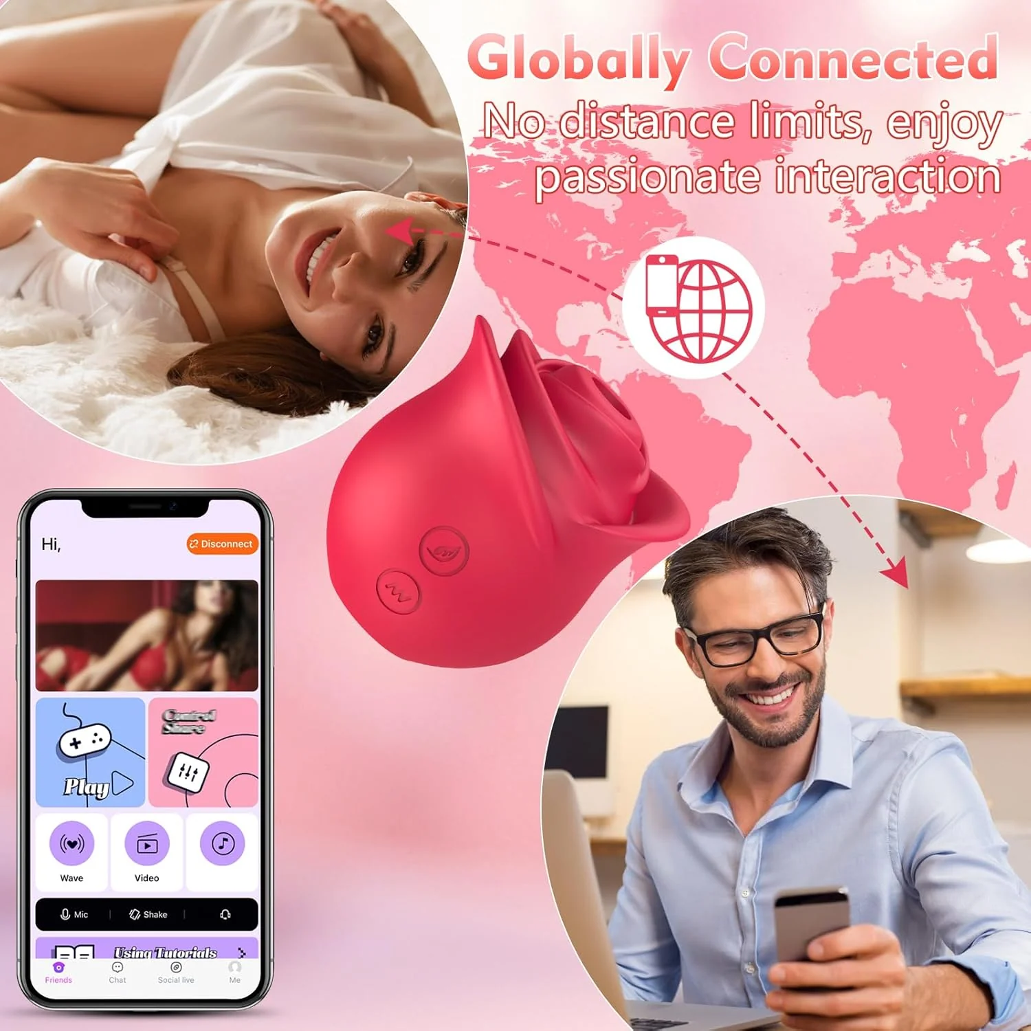Interactive Rose Clitoral Suction Vibrator – App Remote, Powerful for The Price, Easy to Store