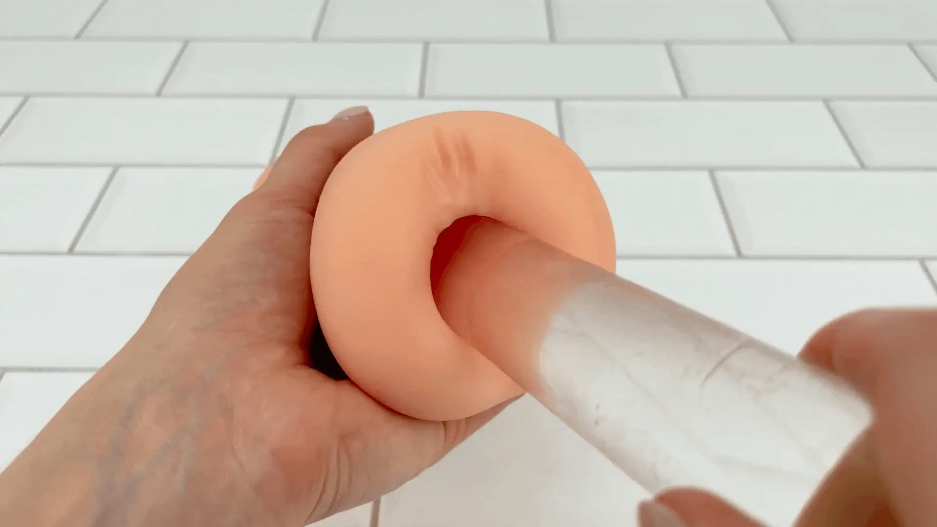 Dual Ended Stroking Sleeve - Tight Pussy and Ass!