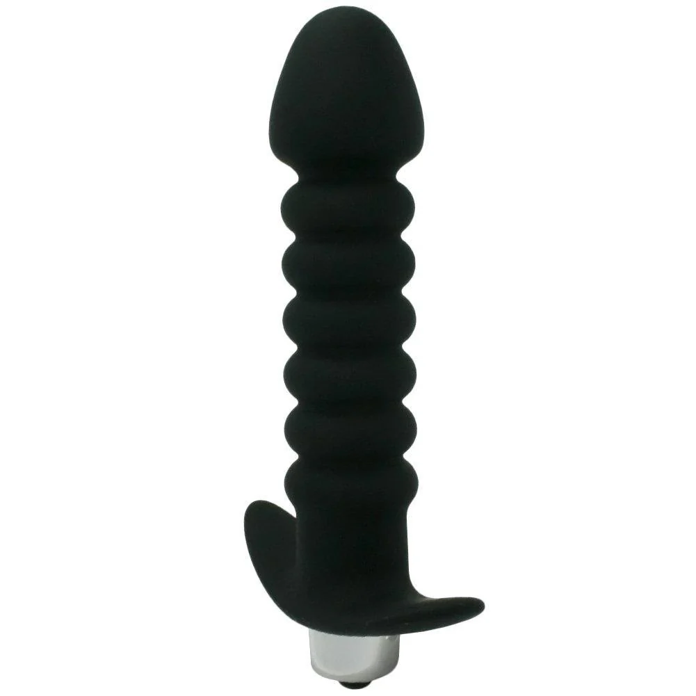 Vibrating Silicone Butt Plug - It's Rippled!