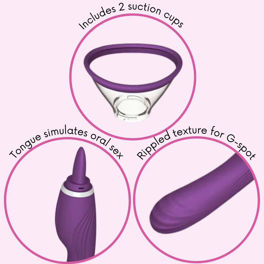 Ultimate Tongue Licker - Powerful Dual-Ended Vibrator & Sucking Tongue!