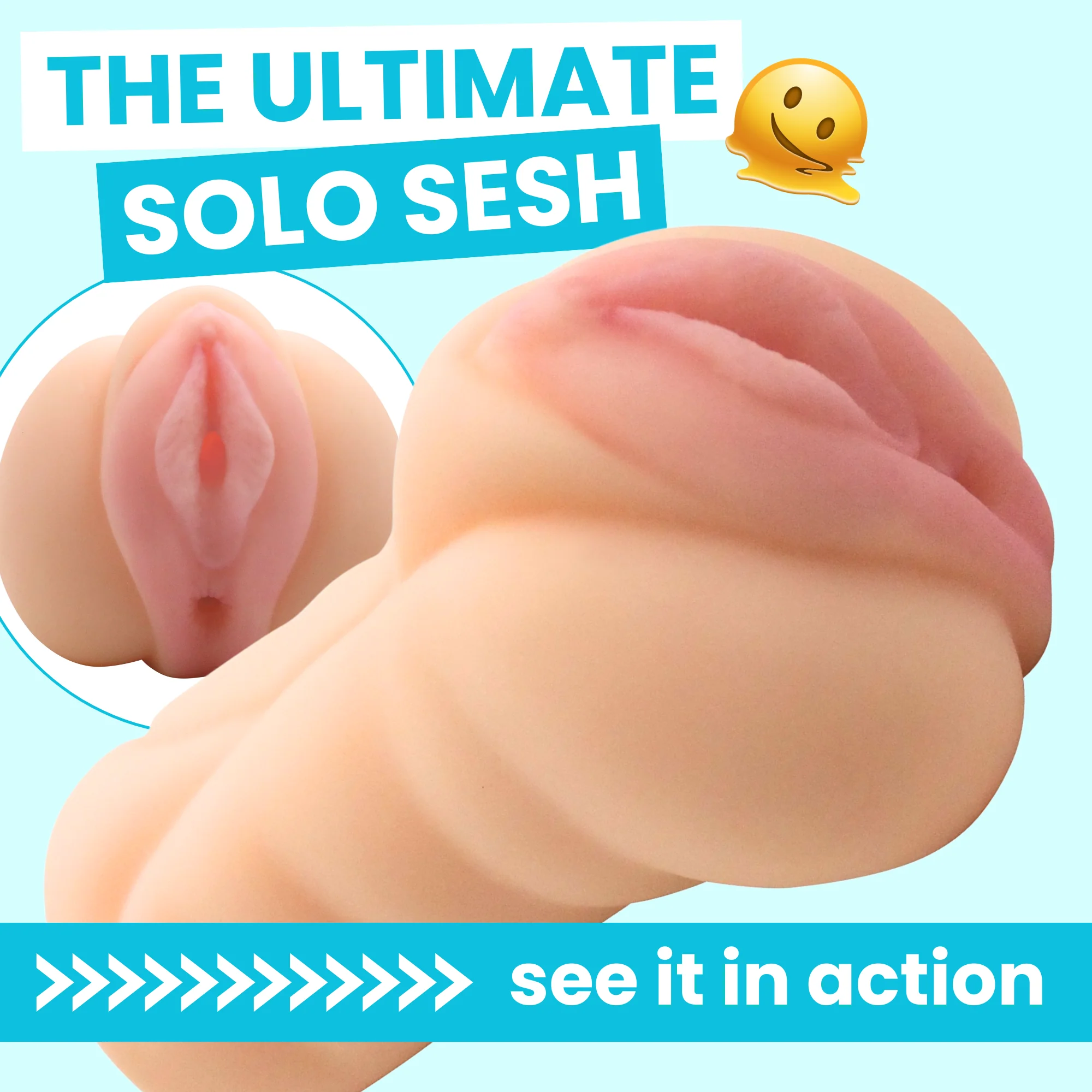 Realistic Easy Grip Dual Entry Pussy & Ass Masturbator