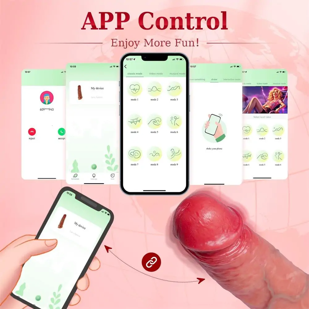 DOMINIX Realistic Vibrating Penis Sleeve, Elastic Penis Ring, Big Dick, Stretching, Hotwife Lifestyle (<45 dB)