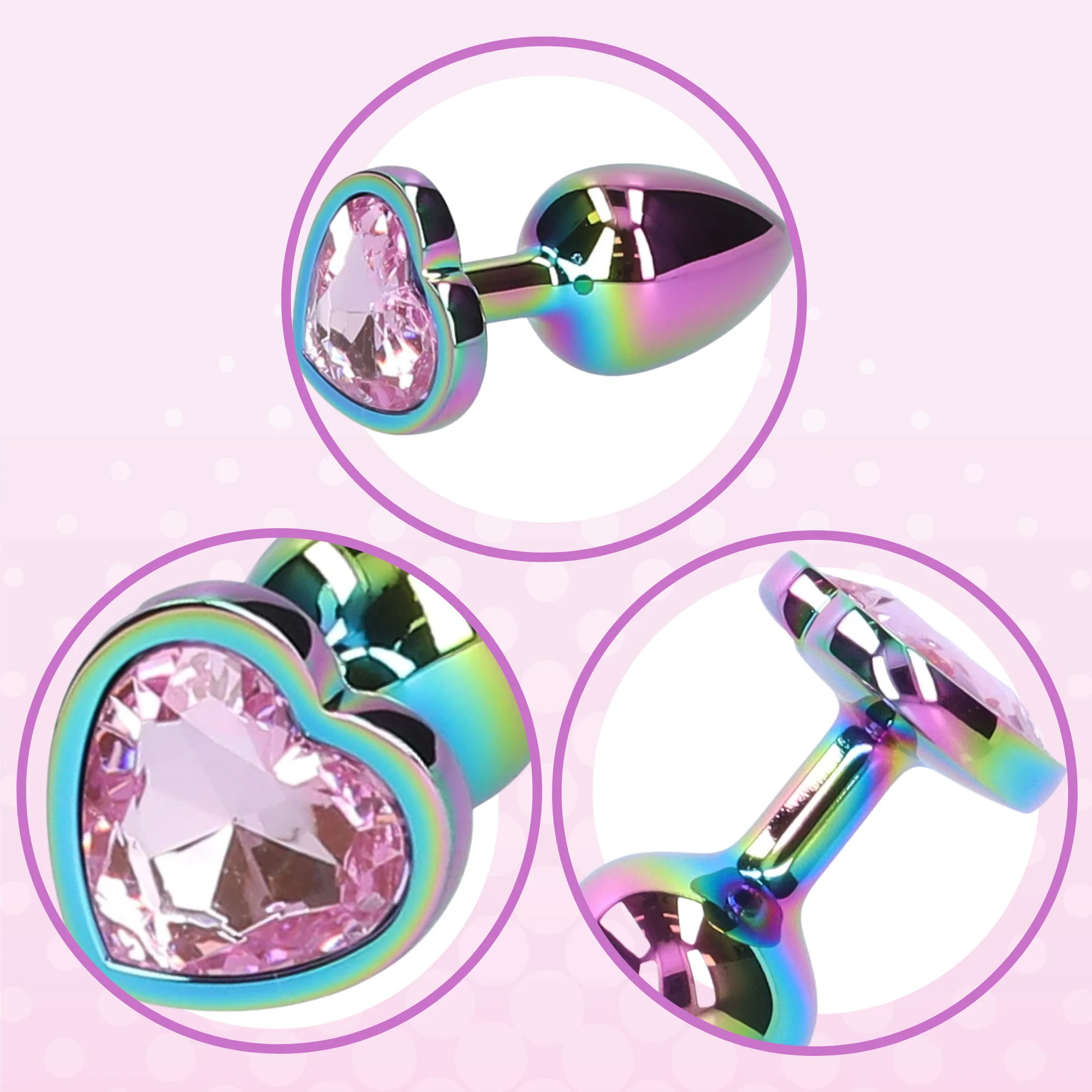 Premium Rainbow Metal Anal Plug for Muscle Control