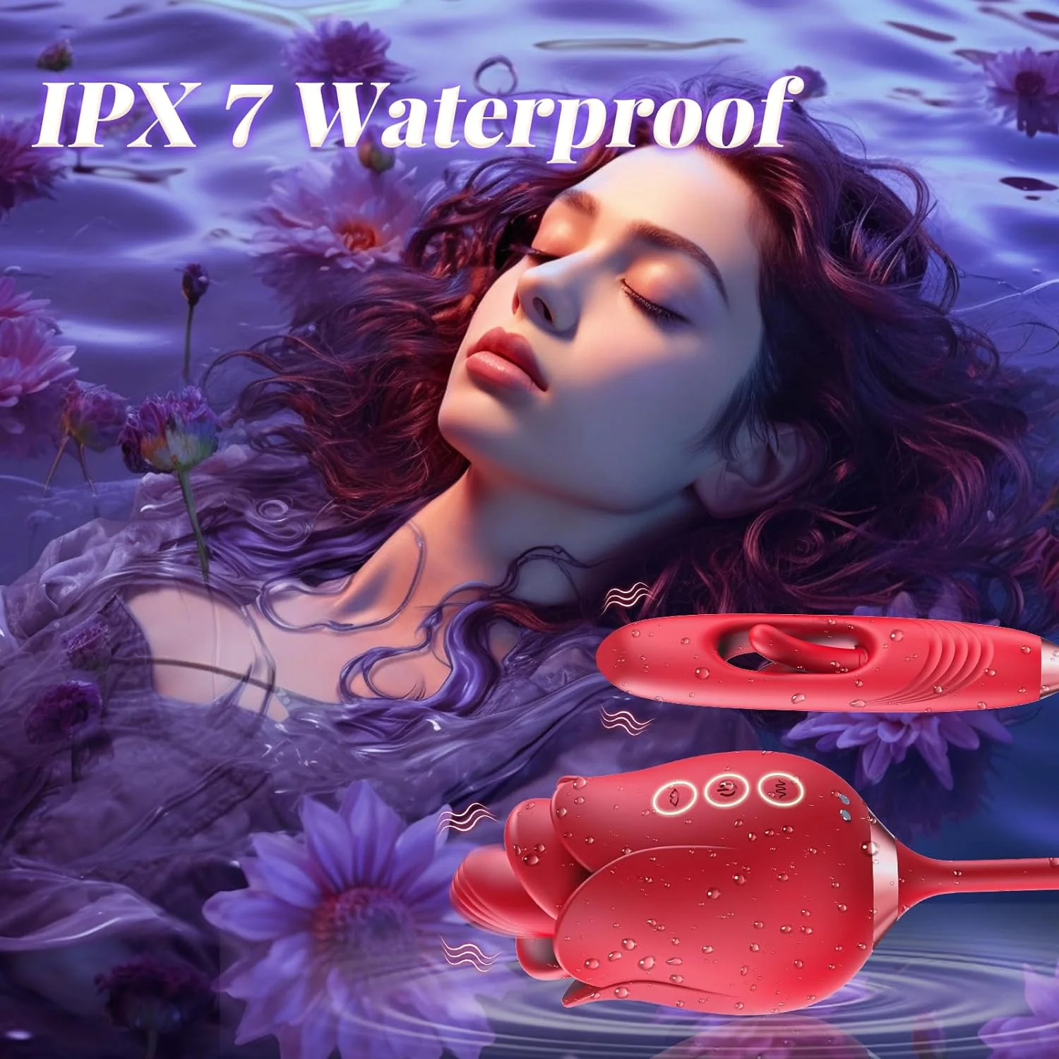 4-in-1 Rose Clitoral Stimulator – Tongue Licking, Kissing Flapper, Dual-End, Powerful & Discreet #Pussy From Behind #Rimming