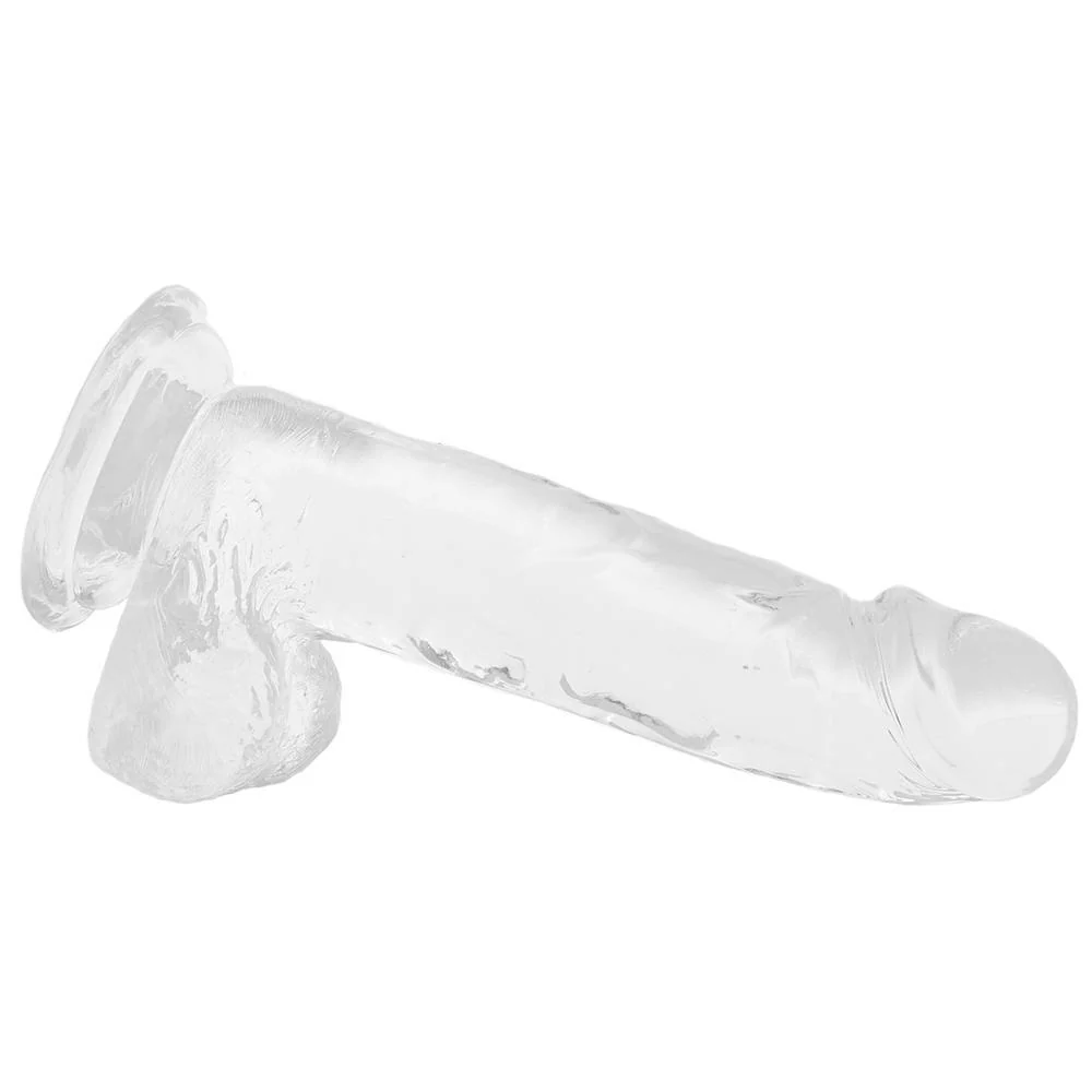Clear Suction Cup Dildo with Balls