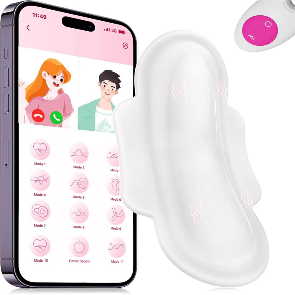 Menstrual Pad – Wearable Clitoral Panty Vibrator, Cute Color, Flexible and Durable (<40 dB) #Public #Car Sex #Female Masturbation