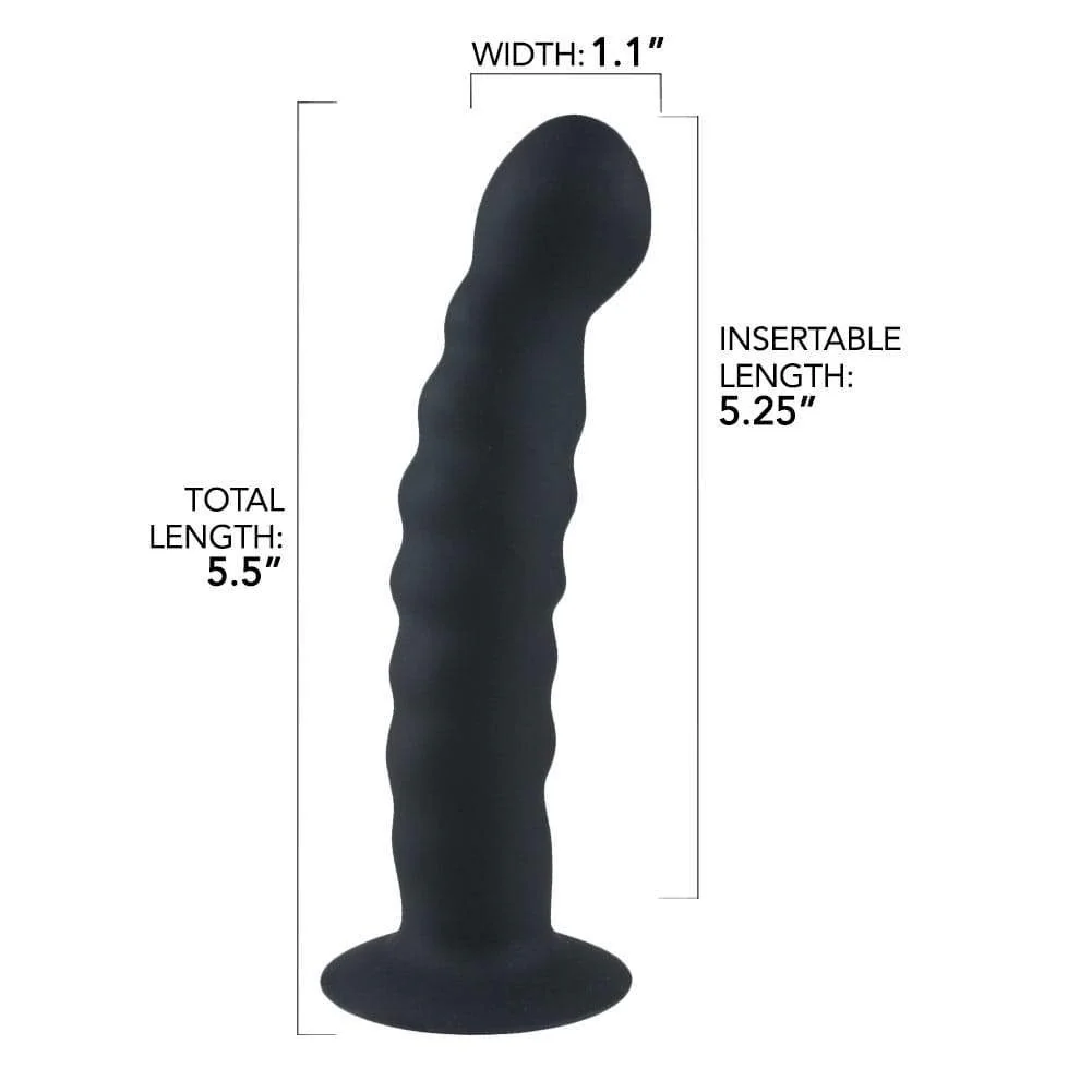 Rippled Silicone Probe - Suction Cup for Hands-Free Fun!