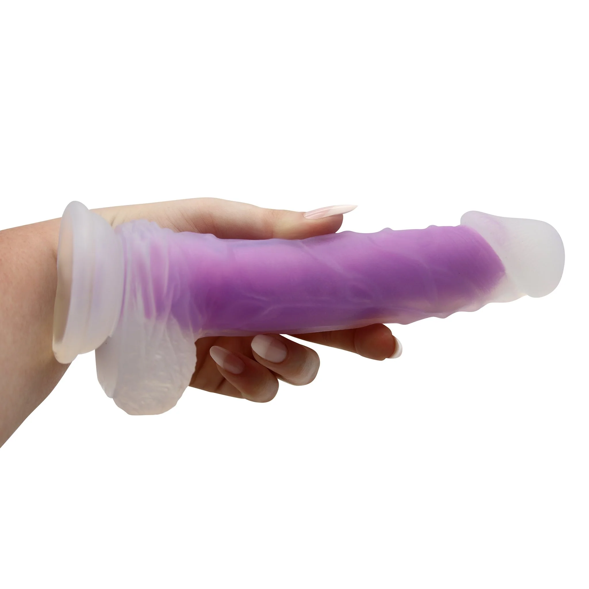 Clear Luminous Firm Dual Density Silicone Hands-Free G-Spot Dildo