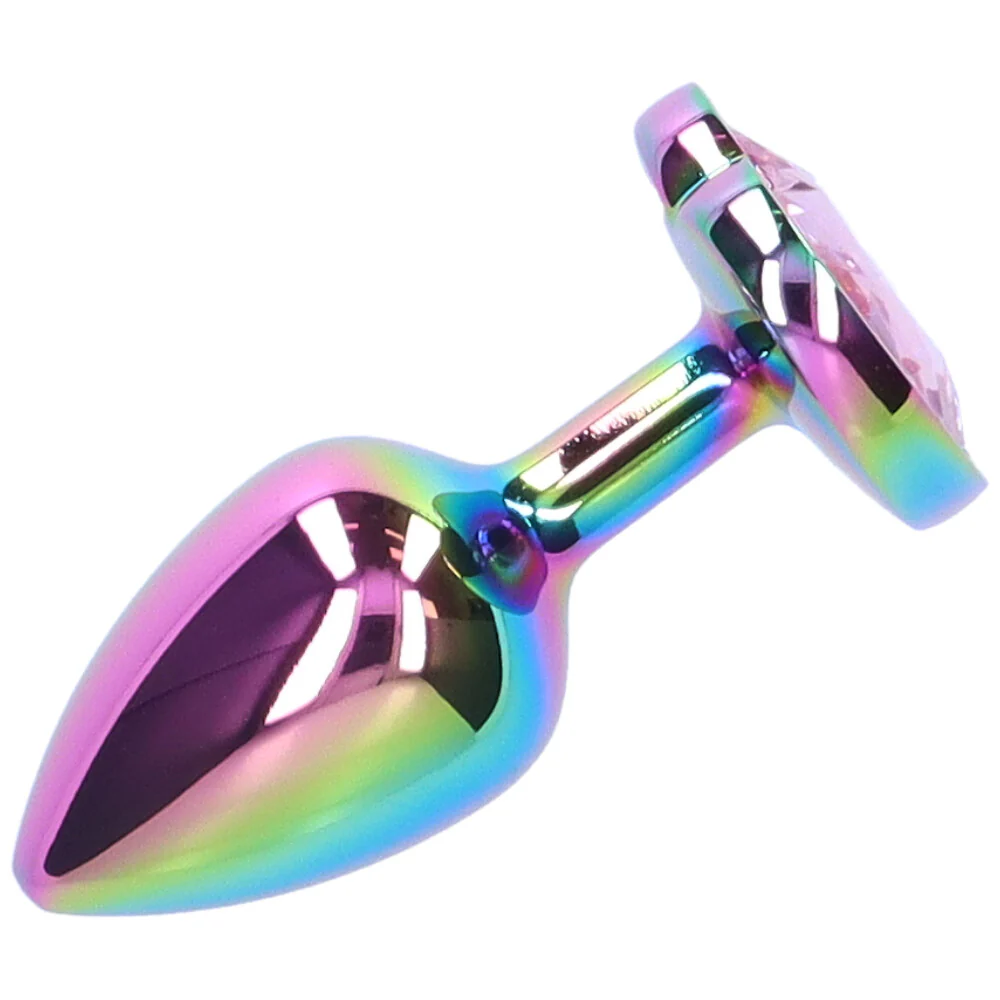 Premium Rainbow Metal Anal Plug for Muscle Control
