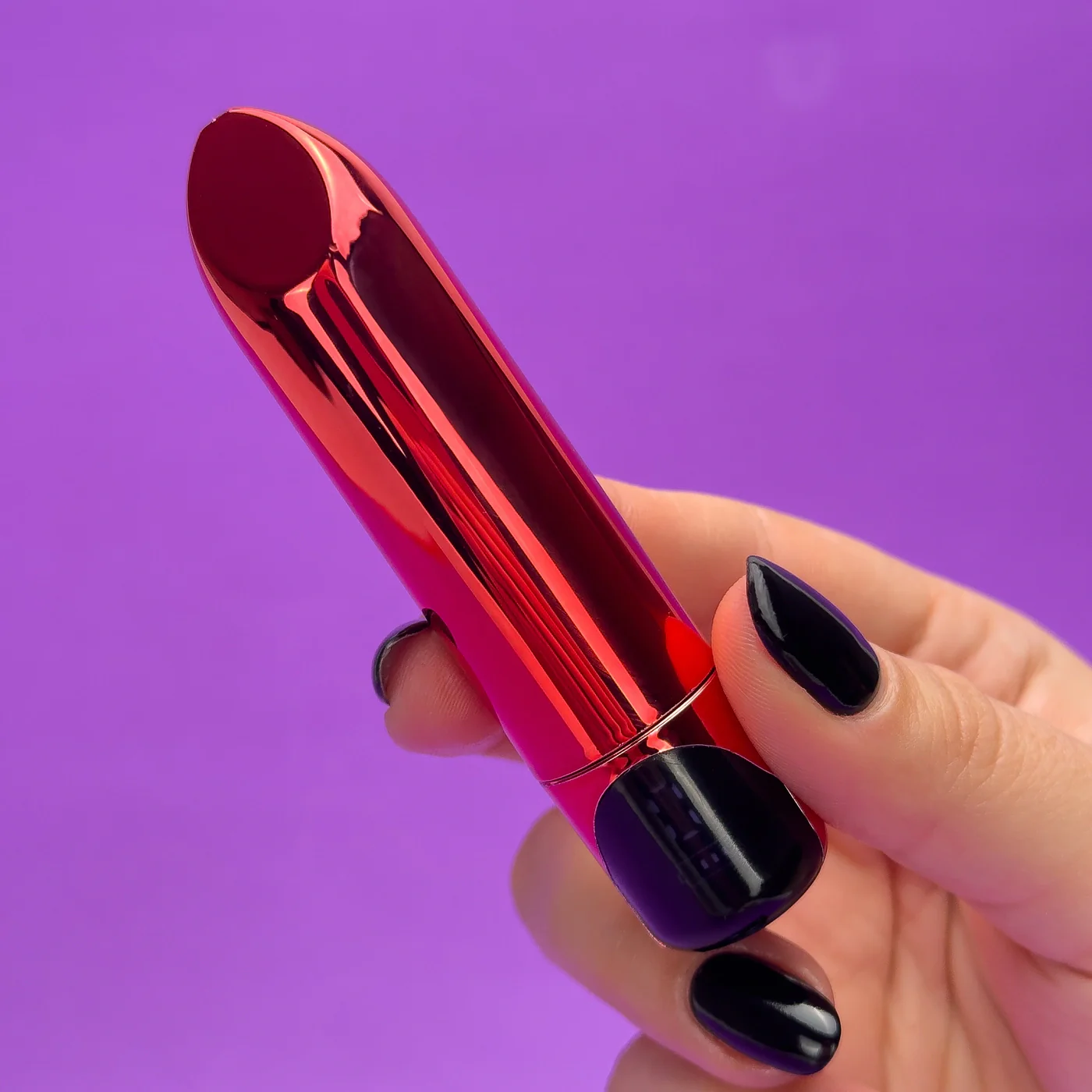 Chaiamo Bullet Vibrator Burgundy Lipstick Vibe with LED Display