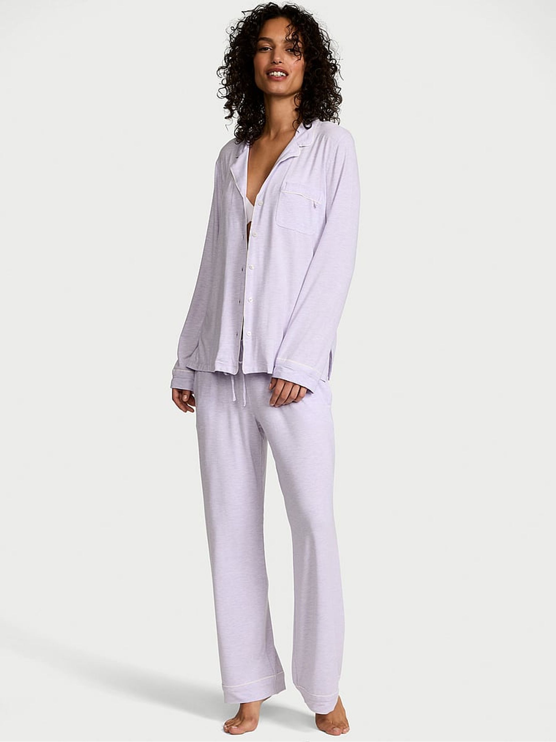 Lavender Purple Modal Long Pyjama Set