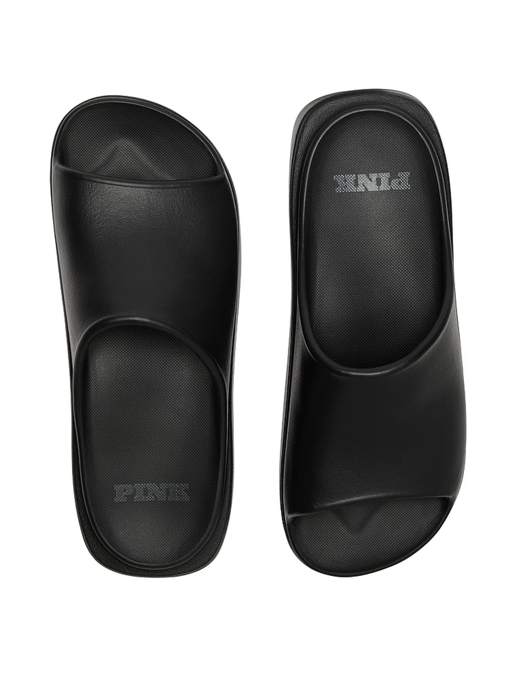 Black Platform Slide Sandals