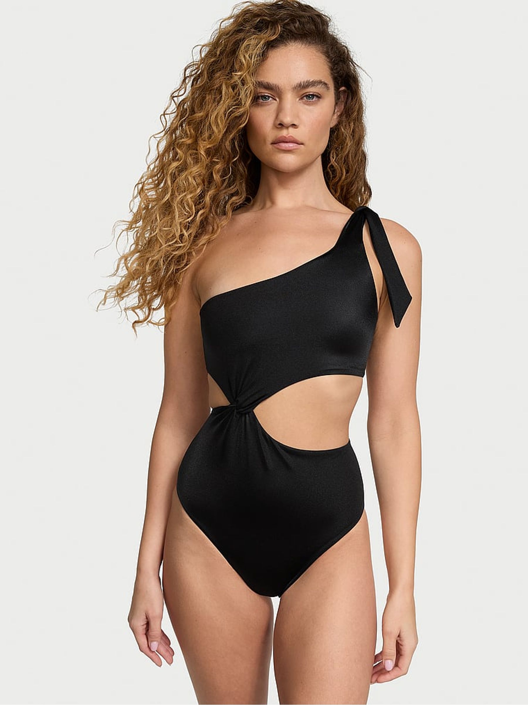Black One Shoulder Swimsuit