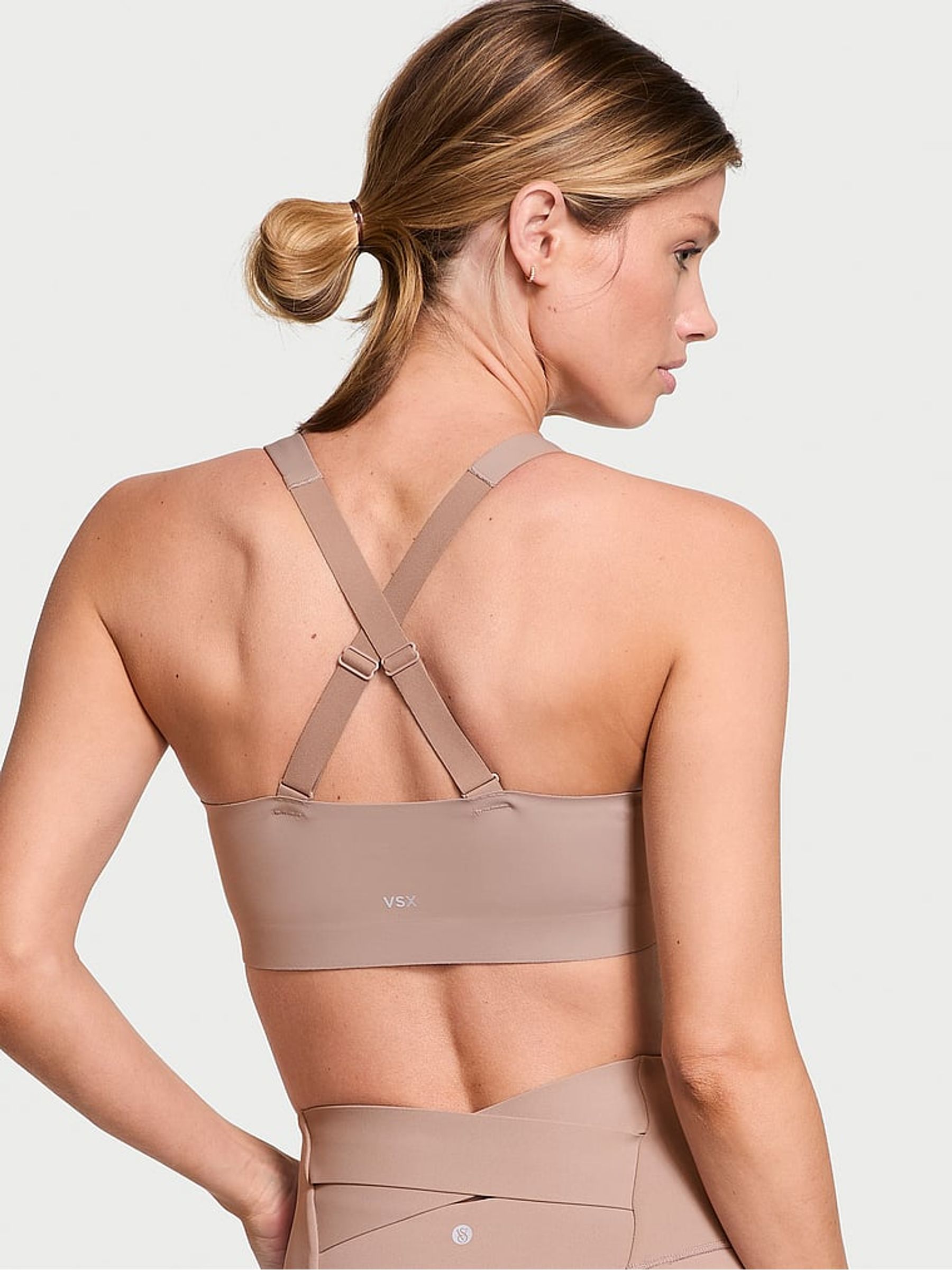 Taupe Nude Front Close High Support Sports Bra