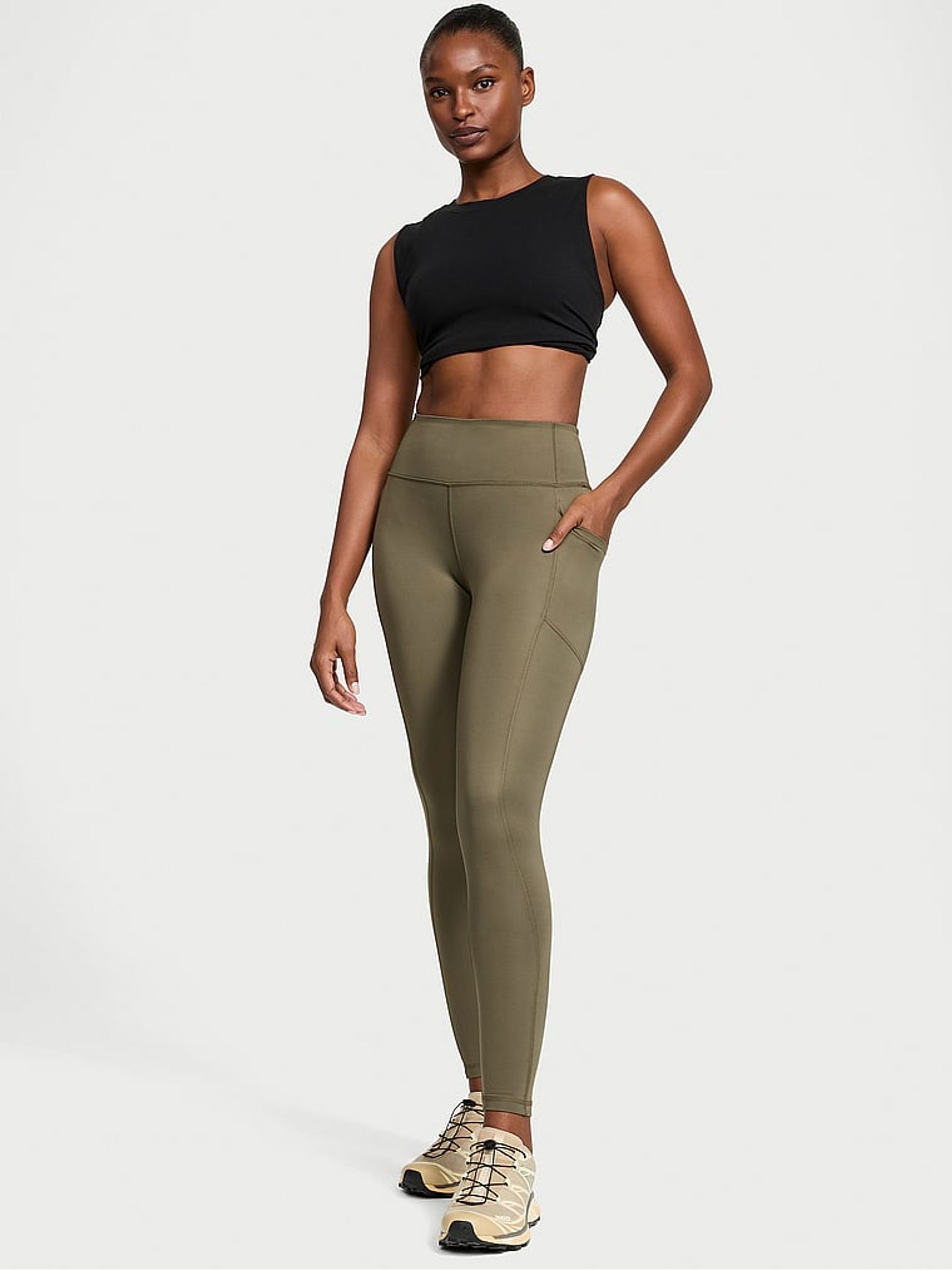 Desert Cactus Green 7/8 Length Essential Pocket Leggings