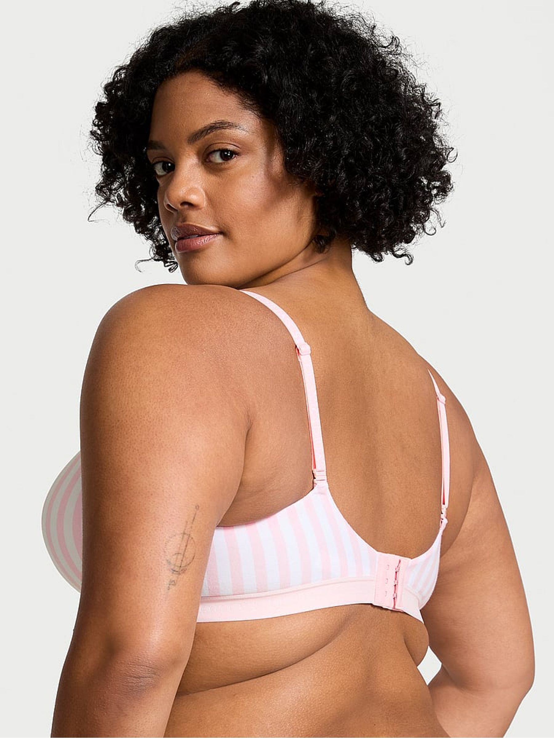 Pink Stripe Demi Lightly Lined Bra
