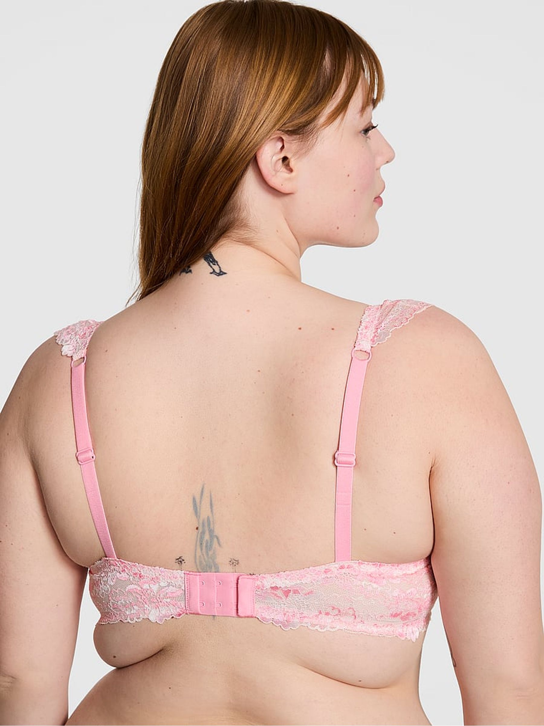 Petal Pink Lightly Lined Balcony Lace Flutter Sleeve Bra